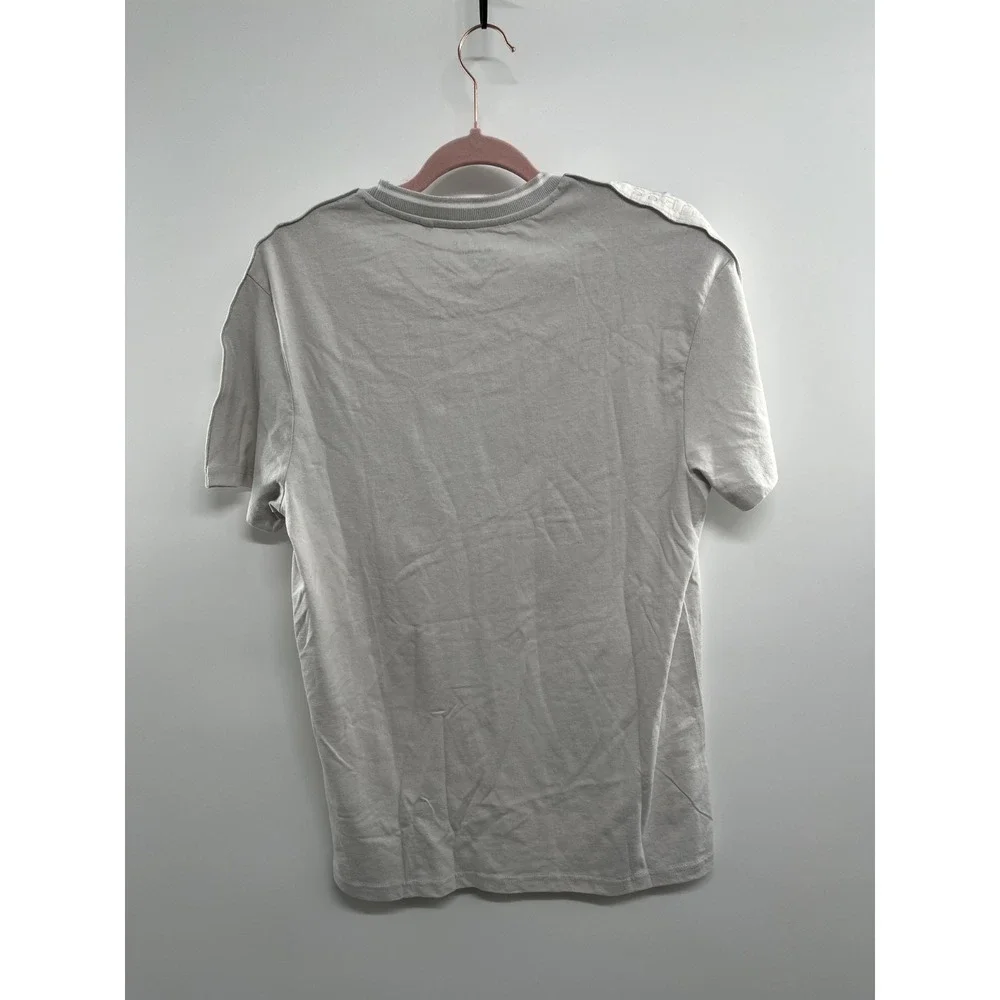 NWT Guess T-Shirt Men Medium Grey Crew Neck Short Sleeve Heather Pullover Cotton - Picture 7 of 8